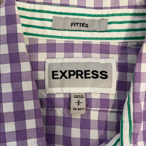 Express fitted plaid button down shirt. - Picture 2 of 4